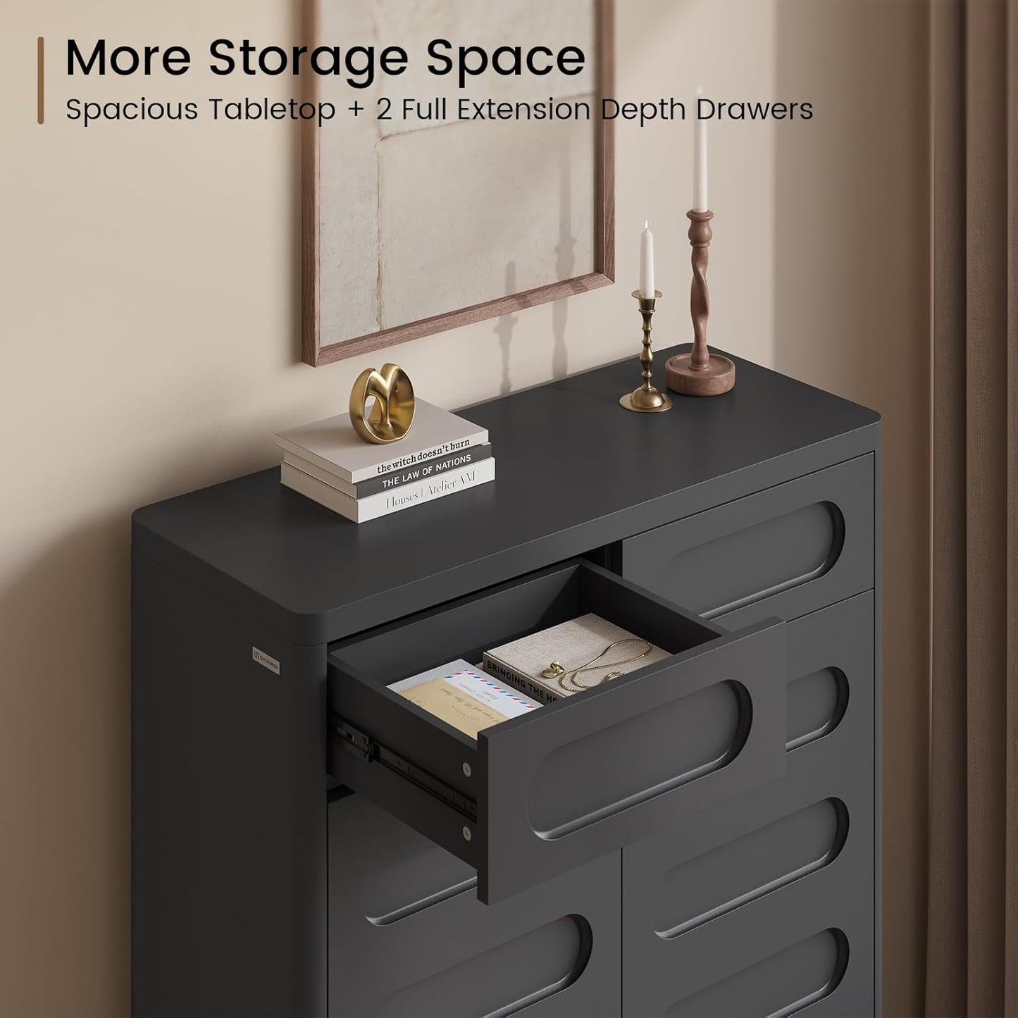 Shoe Storage Cabinet, 45.3" Tall Large Shoe Cabinet with 2 Drawers, Shoe Organizer Closet Storage with Doors and 4-Tier Shelves for Entryway, Hallway, Living Room, Closet(Black)