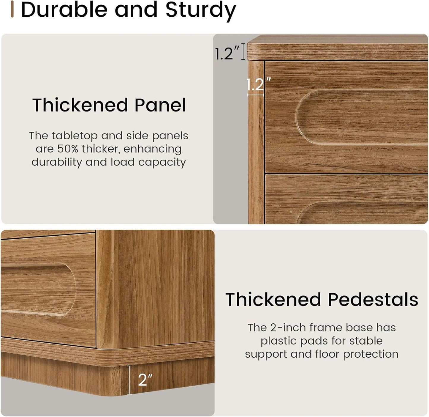 Dresser for Bedroom with 8 Drawers, 47.2" Wide Dresser for Closet with Deep Drawer, Large Wood TV Stand, Modern Chest of Drawers for Bedroom, Hallway, Oakbrown