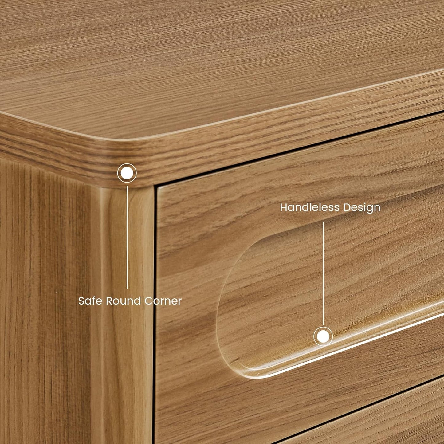 Dresser for Bedroom with 8 Drawers, 47.2" Wide Dresser for Closet with Deep Drawer, Large Wood TV Stand, Modern Chest of Drawers for Bedroom, Hallway, Oakbrown