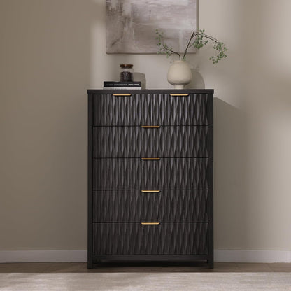 SUCSSRICH Wooden Fluted Dresser 8 Drawers for Bedroom & Living Room