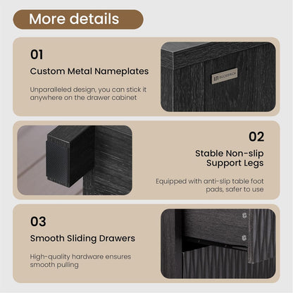 SUCSSRICH Wooden Fluted Dresser 8 Drawers for Bedroom & Living Room