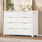 SUCSSRICH Fluted Dresser with 8 Drawers, Wide Storage