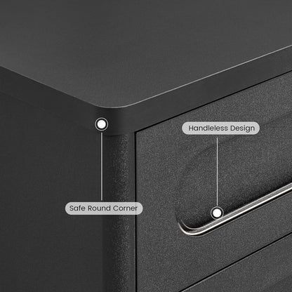Night Stand, Nightstand with 3 Drawers, 21.7''(W) x 15.8''(D) Large Night Stand Bedside Tables for Bedroom, Modern Storage Bedside Table for End Tables, Sofa, Black
