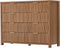 SUCSSRICH Modern Fluted Wood Dresser - 8-Drawer Storage Chest w/Metal Handles