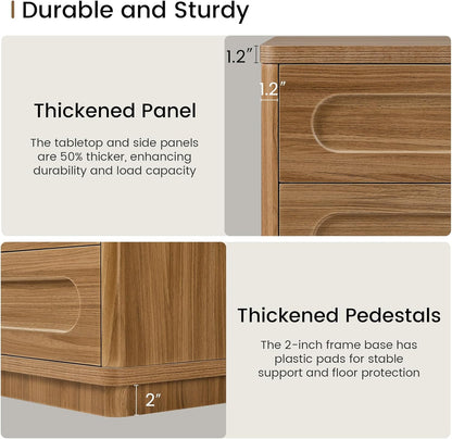 Dresser for Bedroom with 8 Drawers, 47.2" Wide Dresser for Closet with Deep Drawer, Large Wood TV Stand, Modern Chest of Drawers for Bedroom, Hallway, Oakbrown