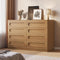 Dresser for Bedroom with 8 Drawers, 47.2" Wide Dresser for Closet with Deep Drawer, Large Wood TV Stand, Modern Chest of Drawers for Bedroom, Hallway, Oakbrown