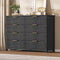 SUCSSRICH Wooden Fluted Dresser 8 Drawers for Bedroom & Living Room