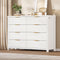 SUCSSRICH Modern Fluted Wood Dresser - 8-Drawer Storage Chest w/Metal Handles
